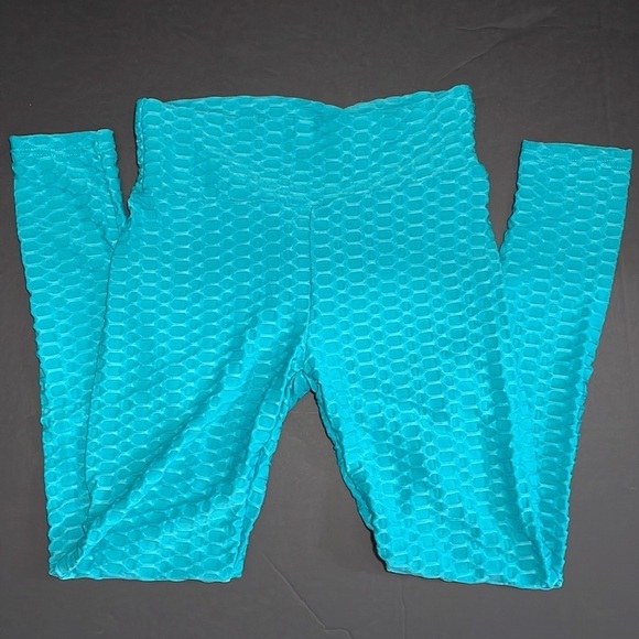 Booty lifting anti-cellulite teal leggings in women’s size small - Picture 3 of 6